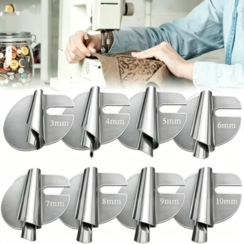 1/4/8Sewing Rolled Hemmer Foot Set 3-10mm Wide Rolled Hem Pressure Foot Sewing Machine Home Industrial Curved Scroll Hemmer Foot