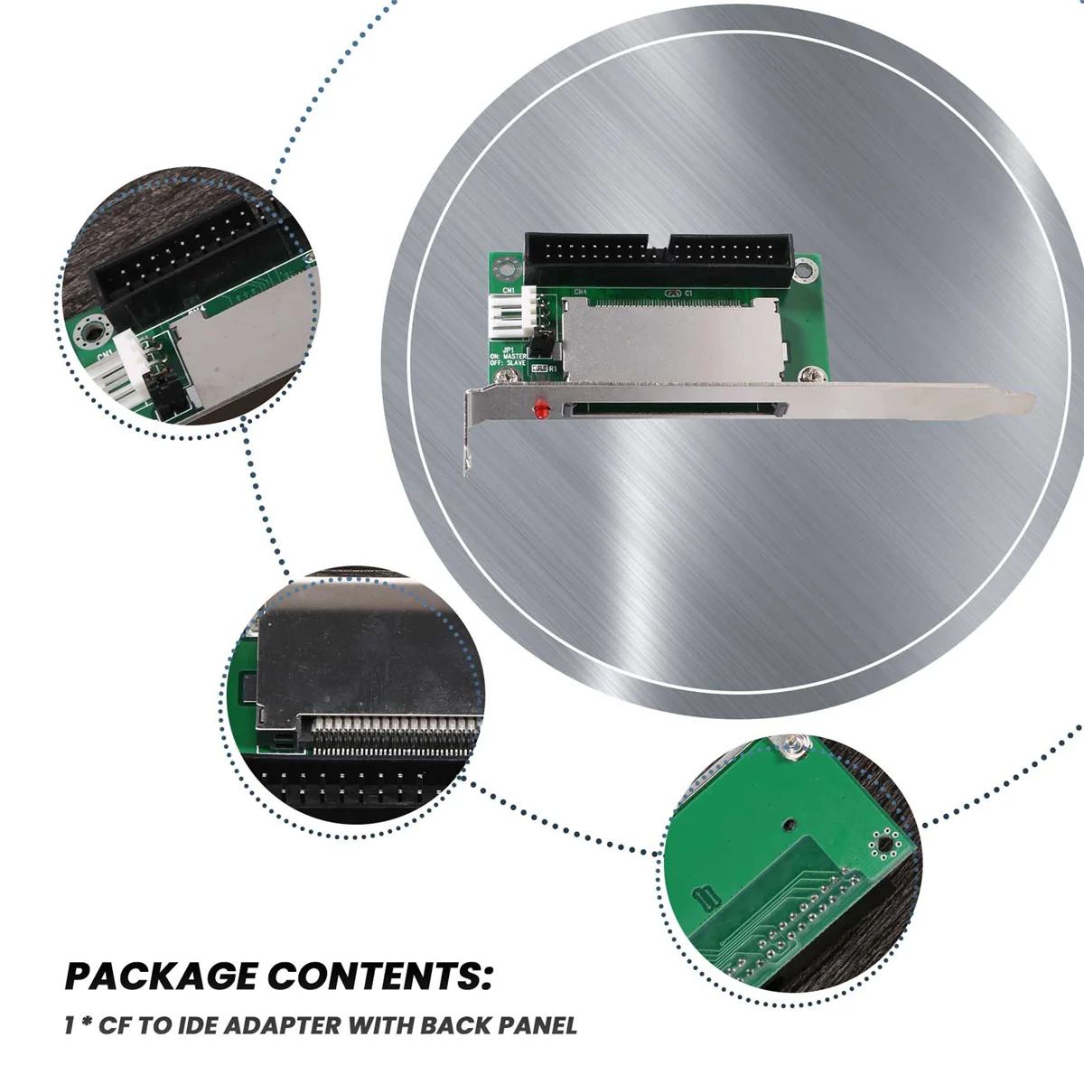 B13C40-Pin Cf Compact Flash Card Ke Panel Belakang Braket Pci Adaptor Konverter 3.5 Ide