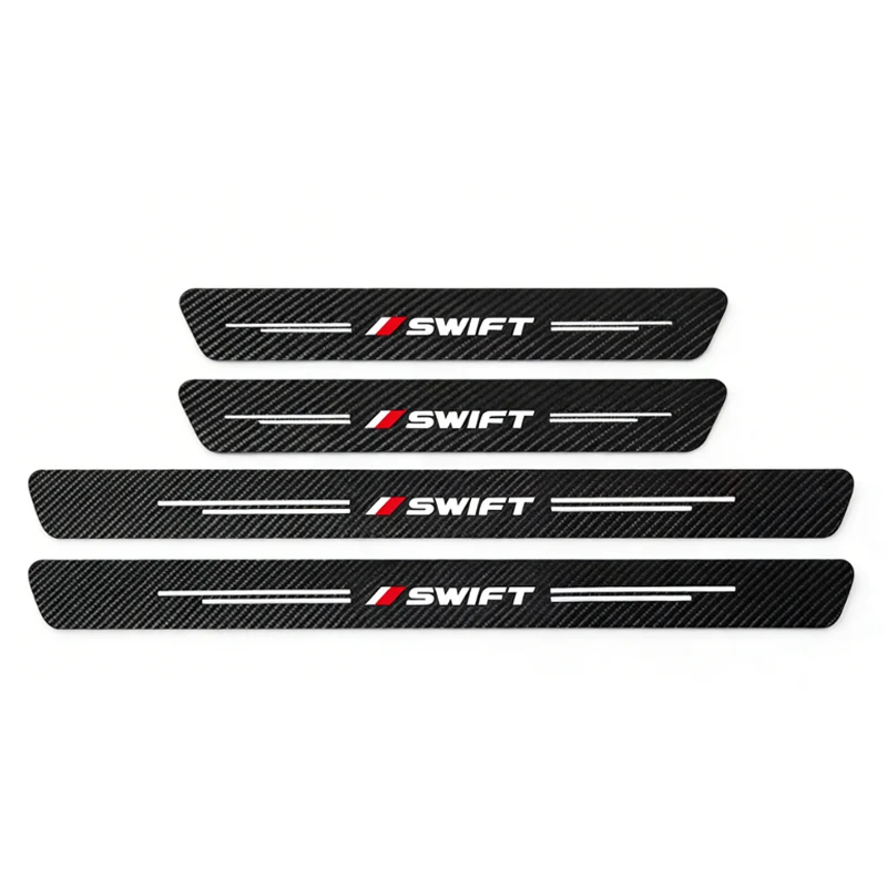 

Auto Carbon Fiber Decals Stickers Car Door Threshold Scuff For Suzuki Swift Accessories
