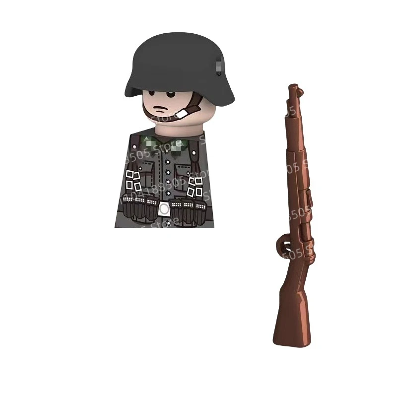 

MOC Battlefield Вторая мировая война Военный строительный блок Кукла План немецкой обороны силы Немецкий шаг Праздничные подарочные украшения.