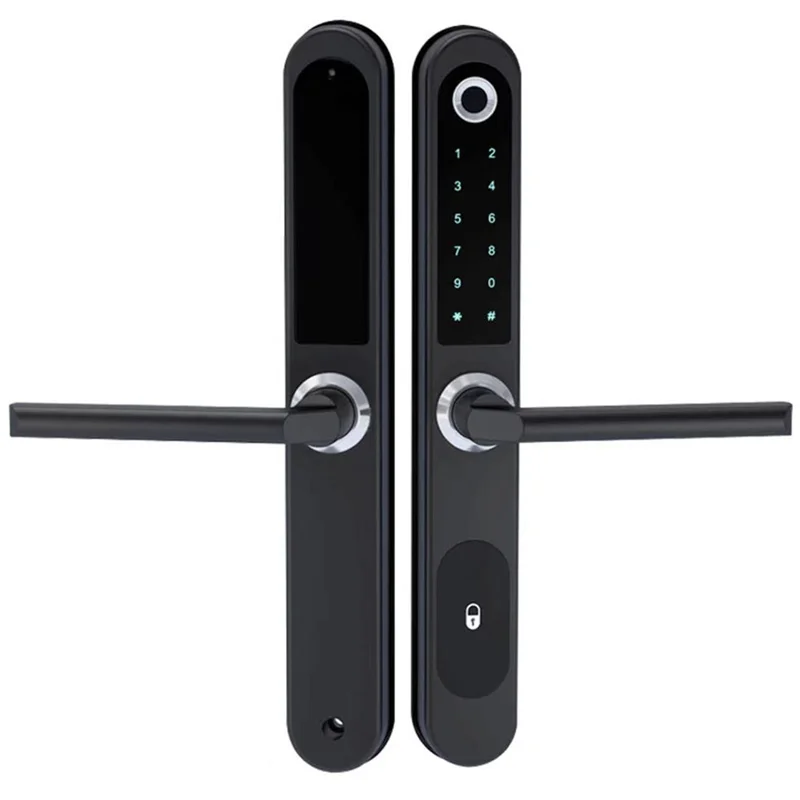 Tuya Smart Door Lock Fingerprint Biometric Waterproof Digital Electronic Lock APP IC Card Password Aluminum Alloy Lock-Y47A