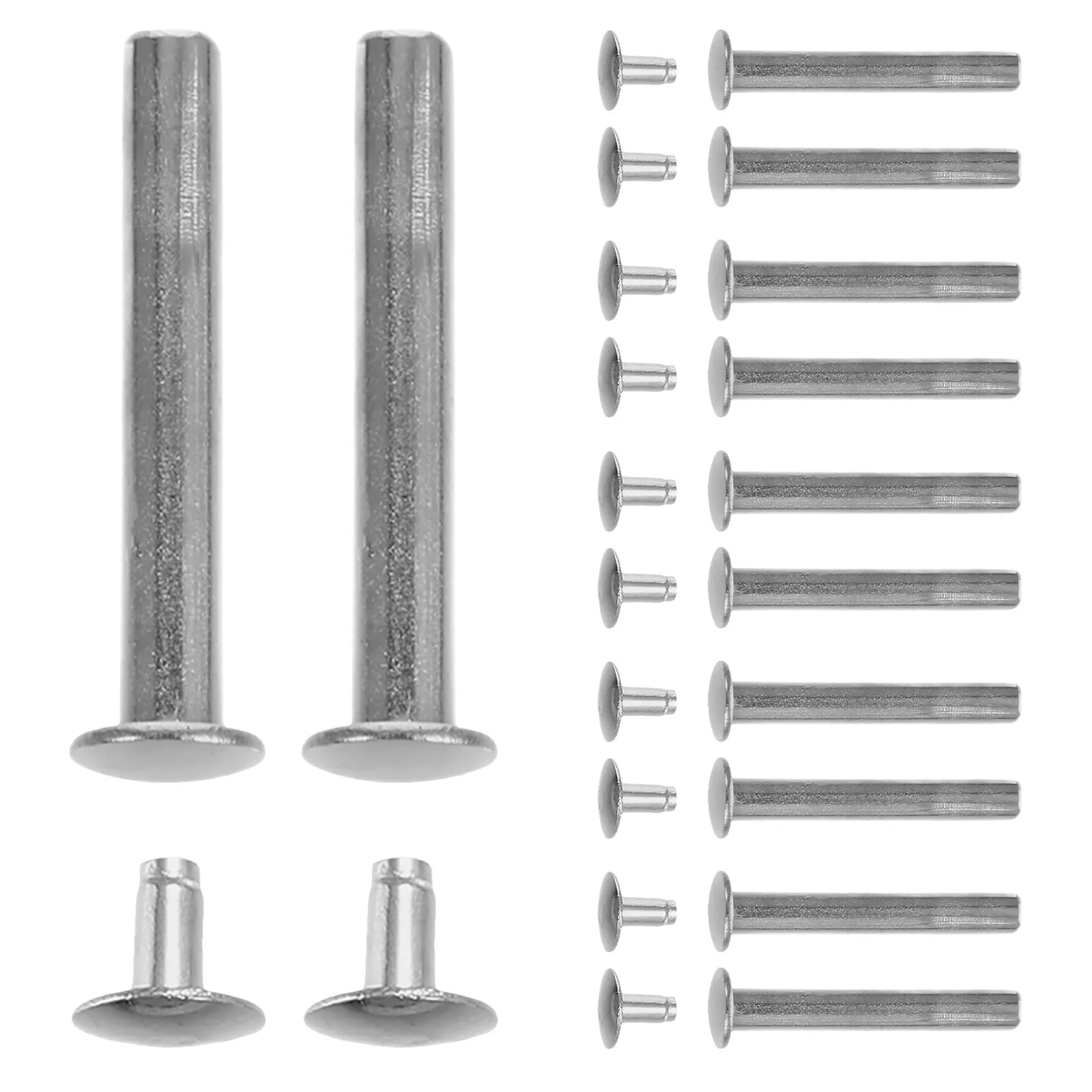 12Sets Folding Fan Rivet and Nut Set Metal Flat Rivets for Hand Fan Shaft Repair Compatible with Folding Paper Handmade Dance