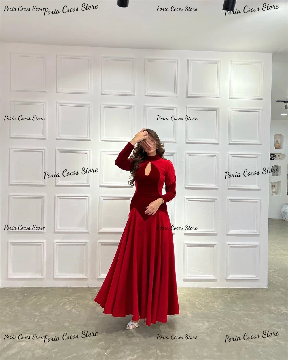 Customized Prom Dress Romantic A-line Evening Dresses Patchwork High Pleat Hollow Out Gown Ankle-Length Party Gowns for Women image 4