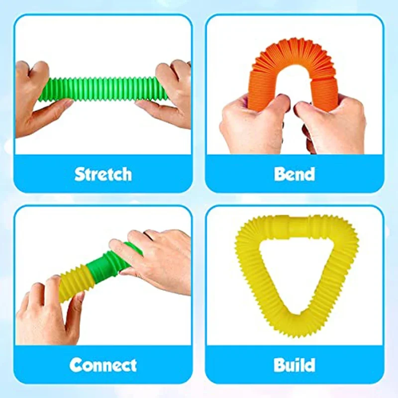 10/30/50PCS Regenboog Pop Buizen Zintuiglijke Speelgoed Stress Telescopische Buis Stretching Fidget Speelgoed Kinderen volwassen Decompressie Speelgoed