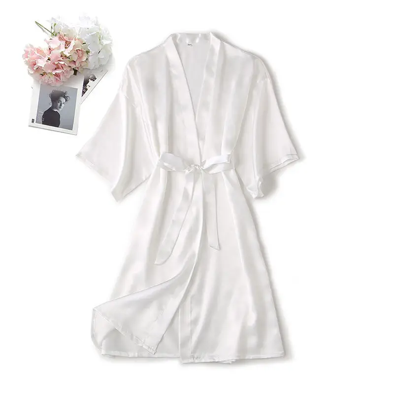 Nightgown Women Short Sleeve Sleepshirts Sexy Pajamas Nightdress Loose Cardigan Elegant Soft Sleepwear Japanese Fashion Feminine