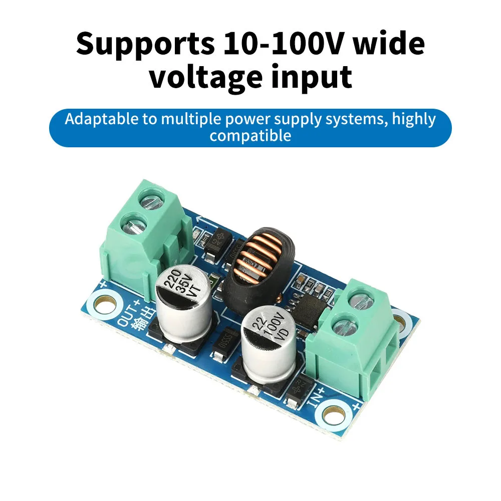 DC-DC Buck Converter 10-100V to 5V/12V/24V 3A Output Power Regulator Step-Down Module with Short-Circuit&Over-Temp Protection