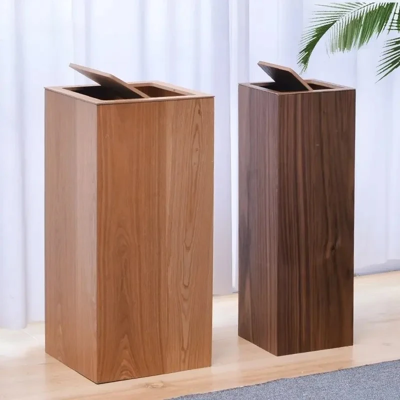 

Large Capacity Wooden Trash Can Square Storage Bucket Large Wastebasket Waste Bins Garbage Can Trash Bin Garbage Bin Waste Cans