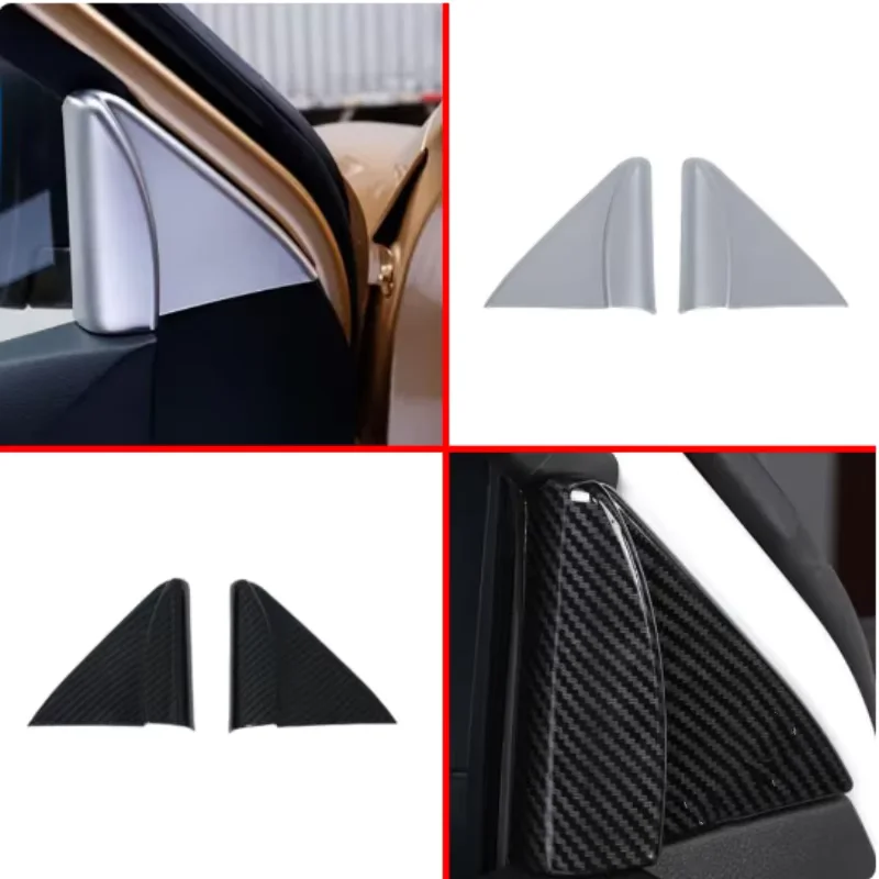 

For Nissan Terra 2018-2022 Internal Decoration Stickers ABS Chrome Car Styling Car Inner Triangle Frame Cover 2pcs