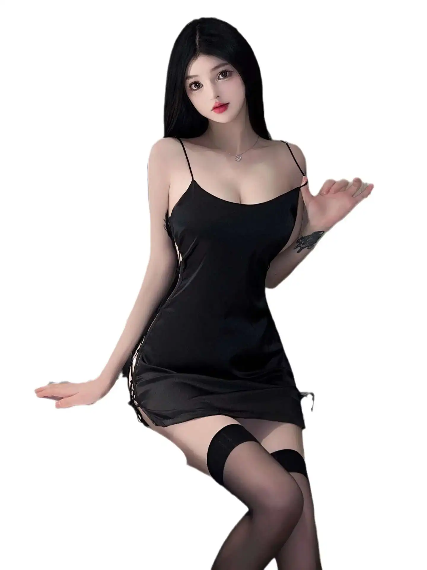 فستان نسائي مثير من WOMENGAGA ذو رغبة نقية فستان ضيق أنيق مثير من Korena ملابس علوية حلوة للسيدات 2024 ملابس علوية حلوة جديدة بأشرطة MORP