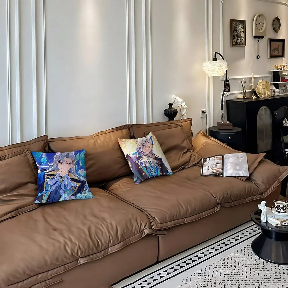 

NeuvilletteS GenshinS Impact Pillow Case Removable Washable Cushion Cover – All-Season Soft Linen