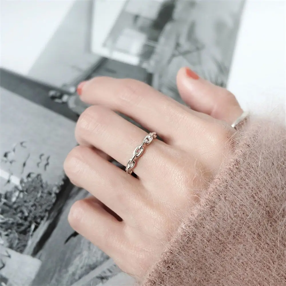 Vintage Genuine  Open Smooth Knuckle Trend Party Link Jewelry Finger Ring Thumb Ring Fashion Accessories