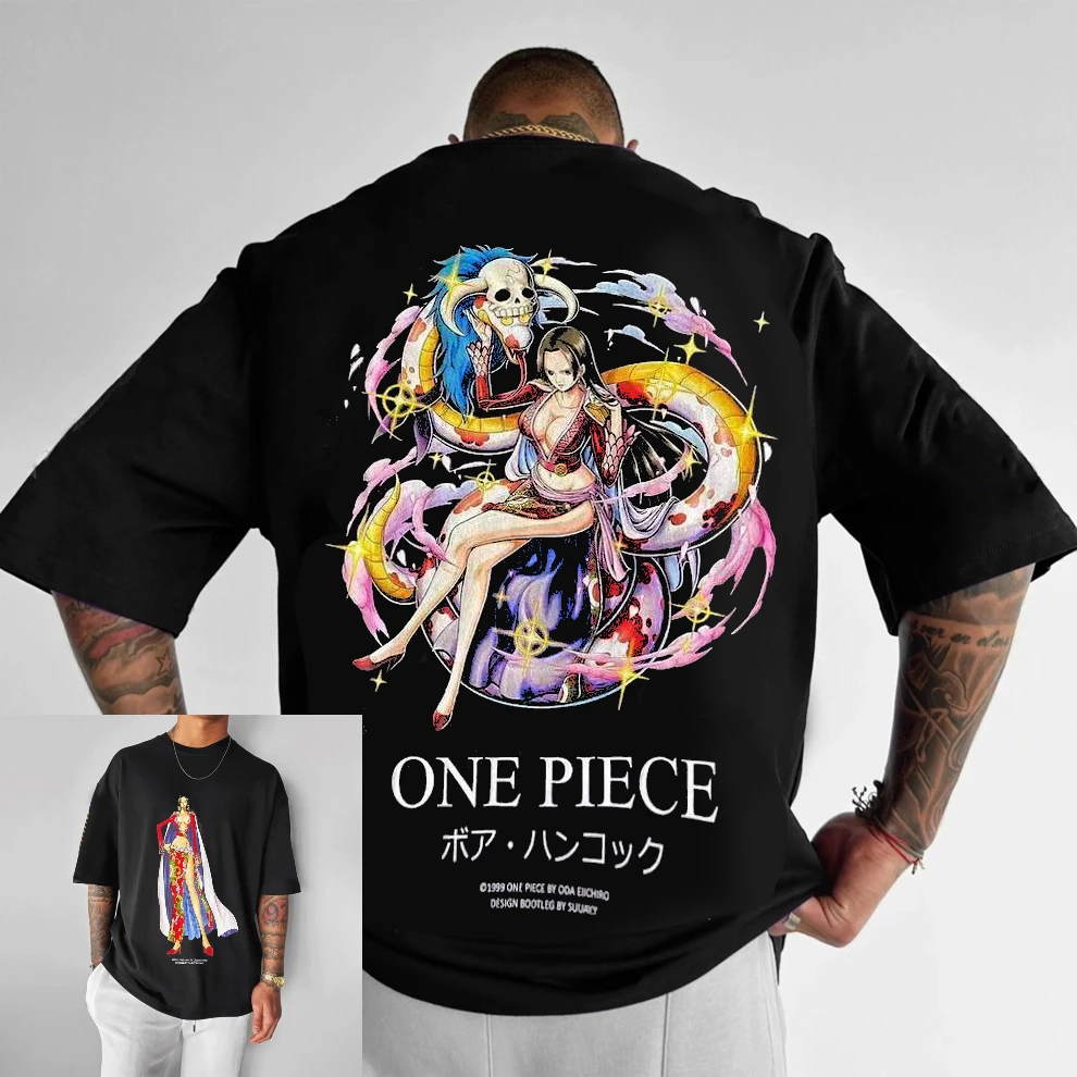 

Summer Anime One Piece Harajuku Y2k Graphic T Shirts Oversized Cotton Men's Clothing Loose Women's Short Sleeve Tee Tops Cosplay