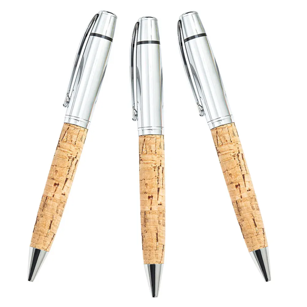 3 Pcs Simulated Wooden Ballpoint Pen Pu Metal Creative Writing Ergonomic Daily Use Household Office Stationery Supply