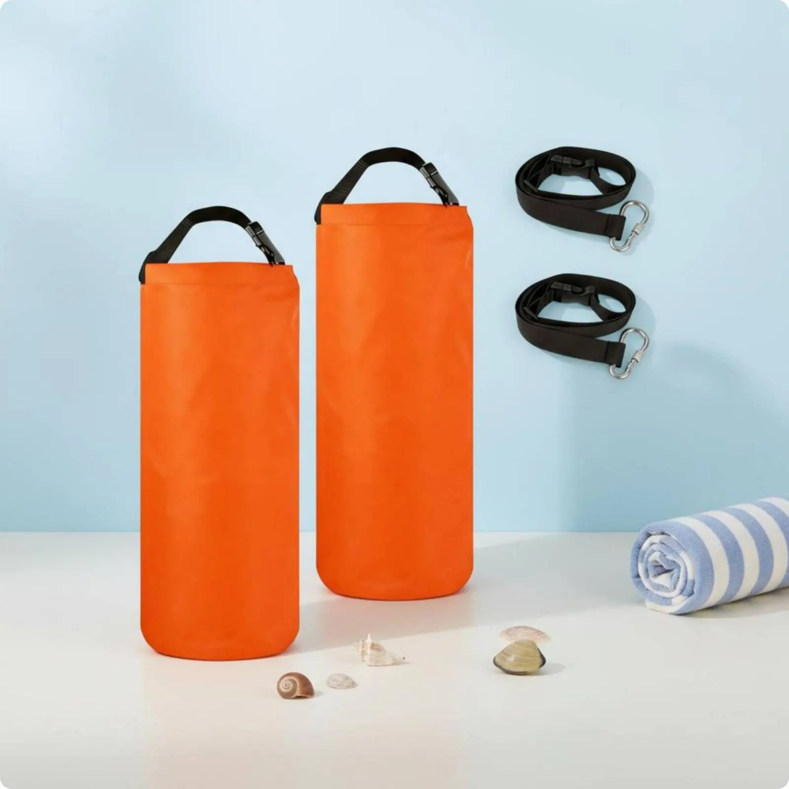 Round Bottom Drawstring Bag Polyester Drawstring Storage Bag Travel Storage Pouch Easy to Close Lightweight for Outdoor, Beach