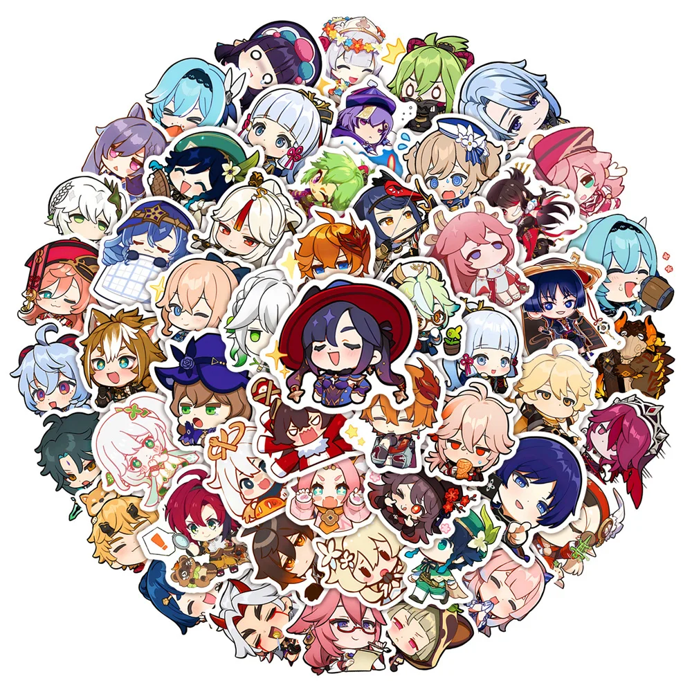 10/30/50PCS New DIY Genshin Impact Sticker Cartoon Creative Anime iPad Computer Desk Car Guitar Decoration Waterproof Wholesale