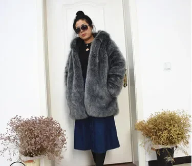 Tao Ting Li Na Women New Faux Fox Fur Coat