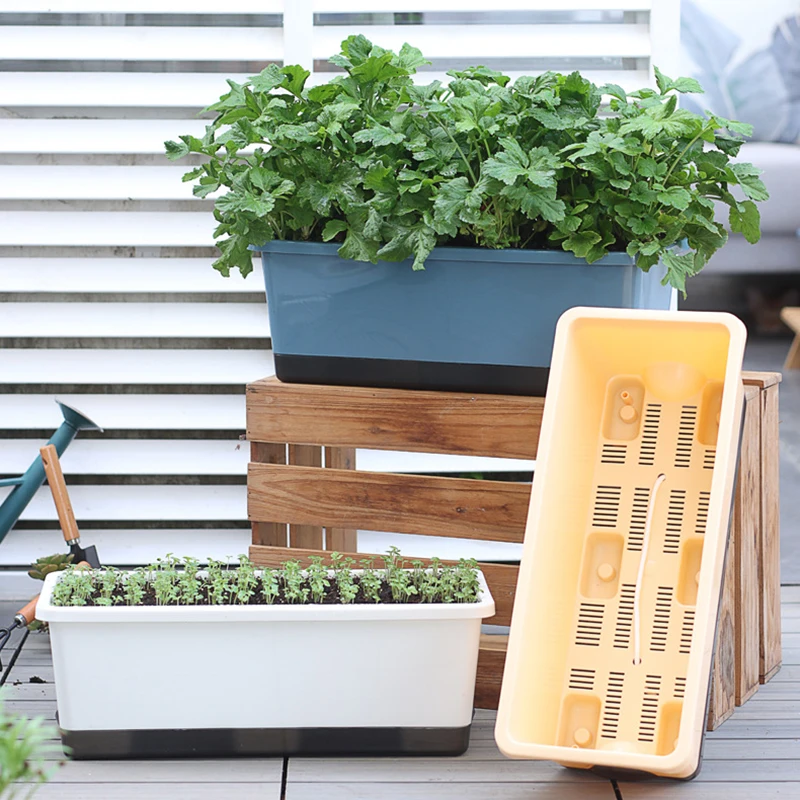 Second Generation Thickened Hollen Pot Self-priming Water Breathable Rectangular Vegetable Pots Home Garden Balcony Planting Box