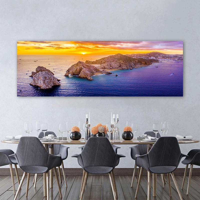 Natural Landscape Posters Sea Sunset Wall Art Painting Canvas Prints Wall Art Picture for Living Room Bedside Home Decoration