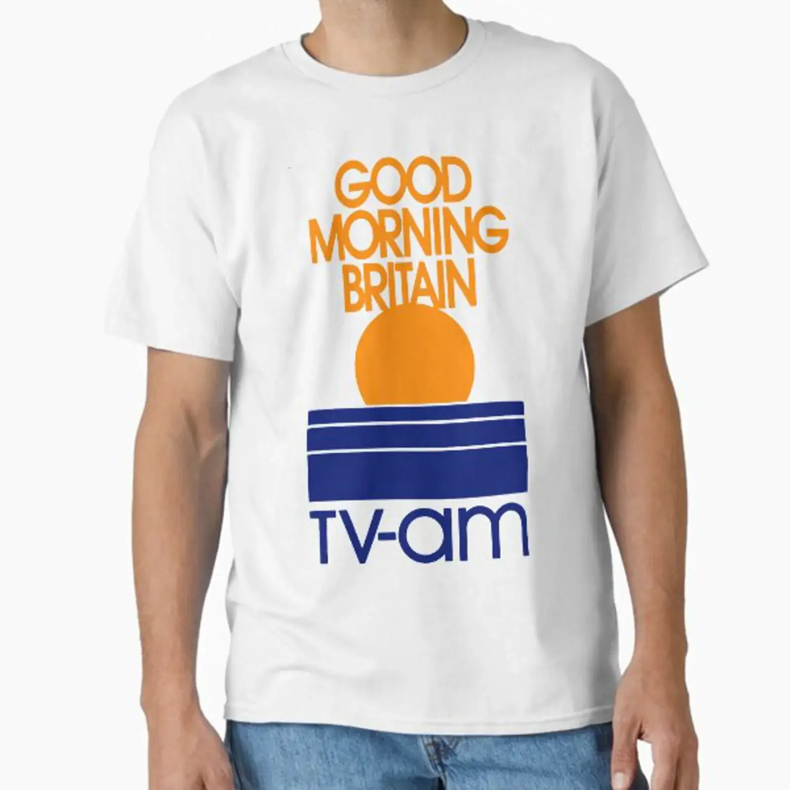 TV AM BREAKFAST TELEVISION LOGO Classic T Shirt vintage Washed Slightly fashion homme designer clothes Top For Everyday Wear