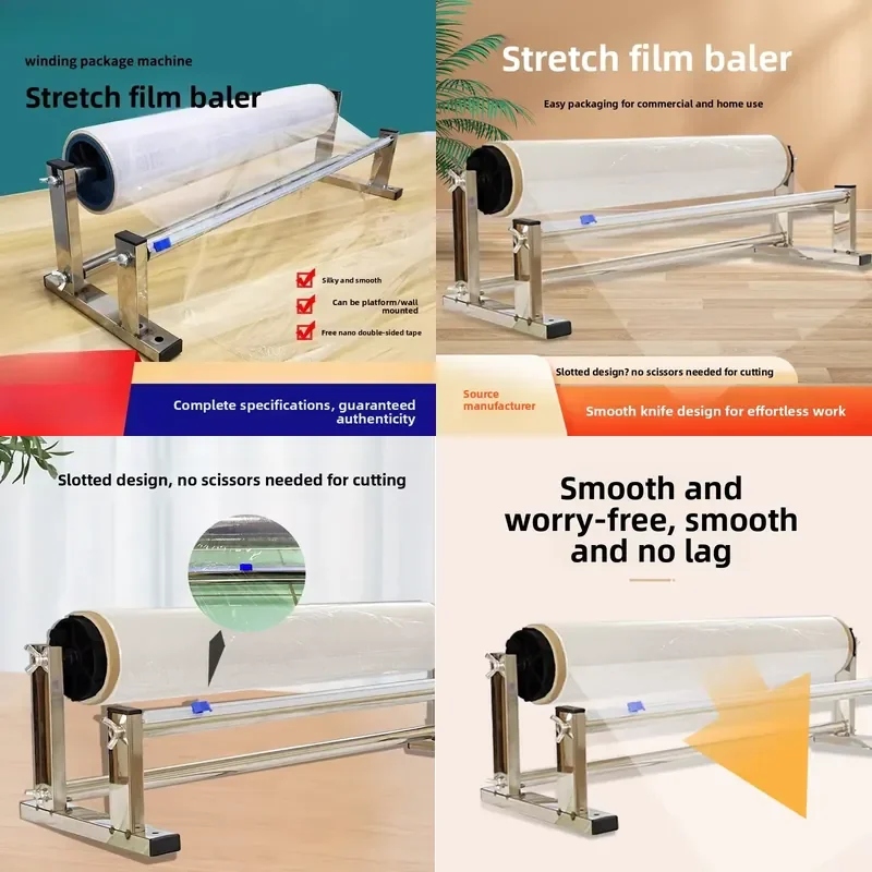 Stainless Steel Plastic Wrap Cutter Film Dispenser Kitchen Cling Film Holder Easy Tear Food Storage Organizer Tool