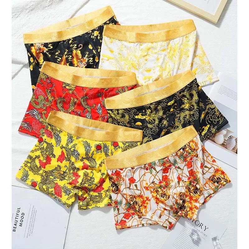 8pcs Men Boxer New Boxer Men Underwear Men Underpants Ice Silk Sexy Boxer Shorts Breathable Men\'s Underwear Plus Size 5XL 6XL
