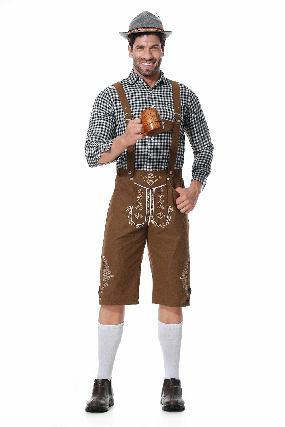 Deutsches bayerisches Bierkostüm für Mann und Frau, Oktoberfest-Kostüm, traditionelles Paar-Cosplay, Oktoberfest-Festival-Partykleidung – Detail 8