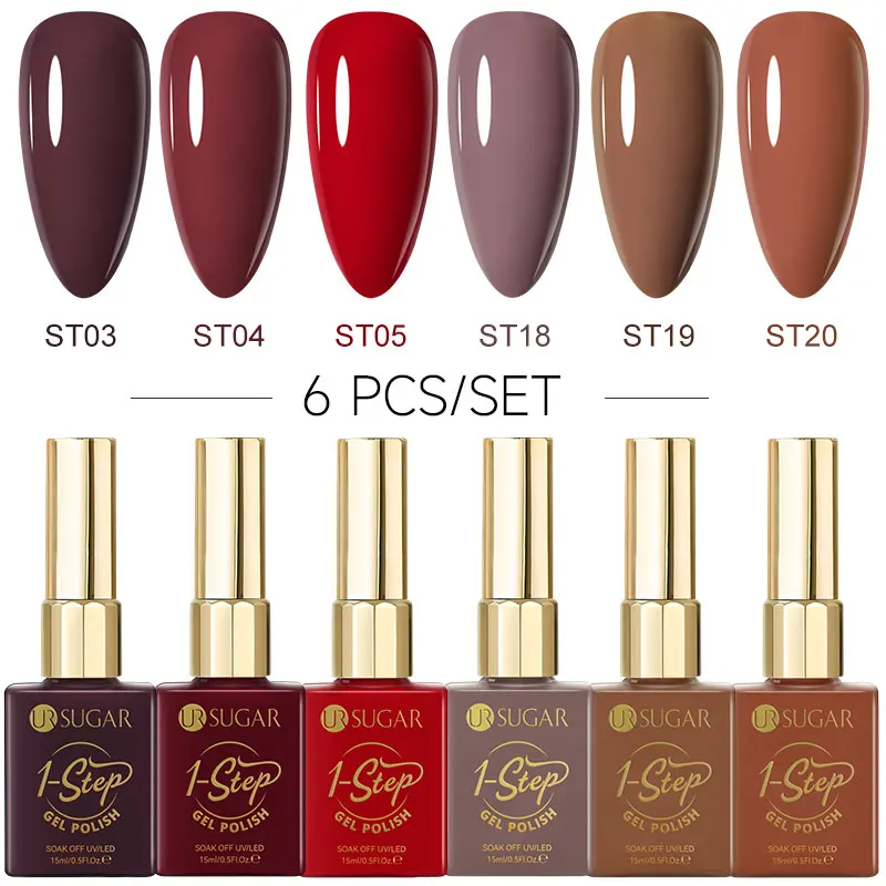 UR SUGAR 6 قطعة/المجموعة 15 مللي 1 خطوة جل البولندية 3 في 1 نقع قبالة الأشعة فوق البنفسجية هلام طويلة الأمد لتقوم بها بنفسك مسمار الفن تصميم مانيكير لا حاجة قاعدة أعلى #2