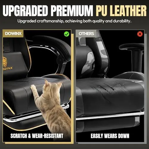 Big and Tall Gaming Chair, 350LBS with Massage Lumbar Footrest view 6