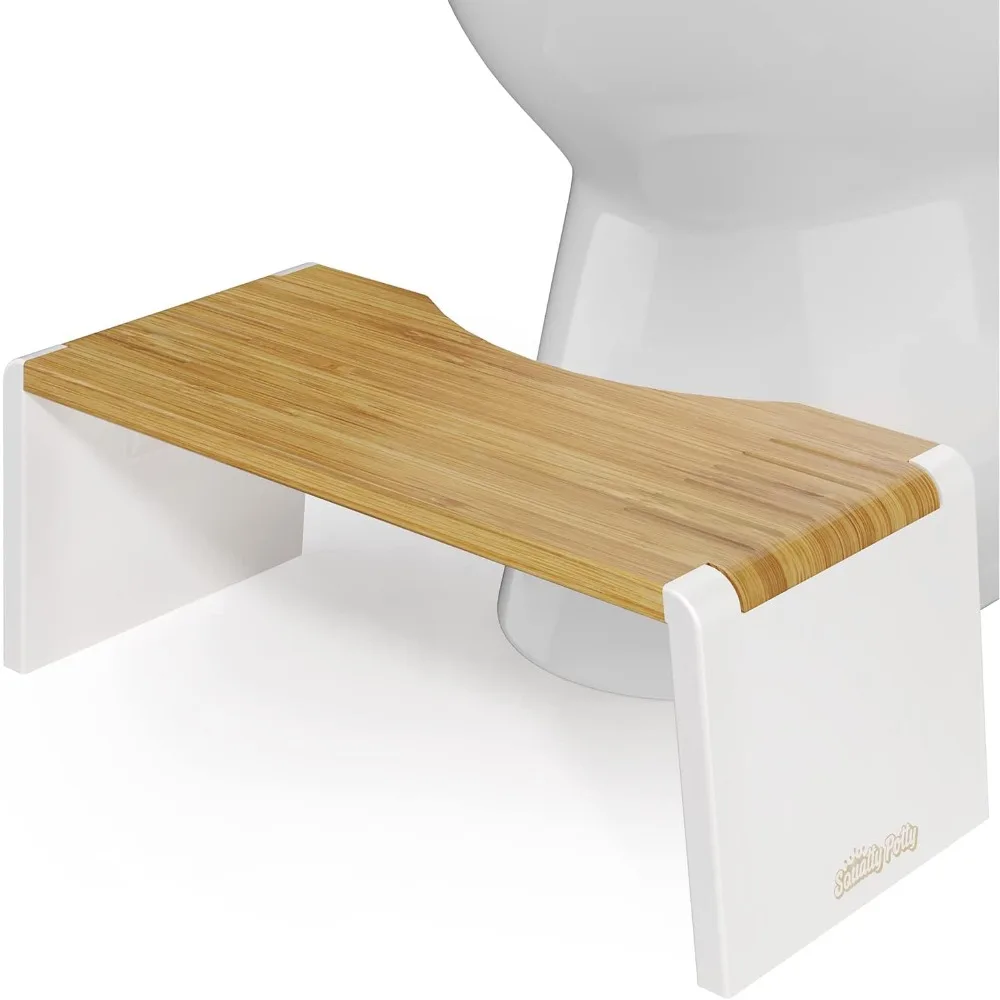 

Squatty Potty Stockholm Folding Bamboo Toilet Stool 7" Collapsible, Brown and White, 1 Count