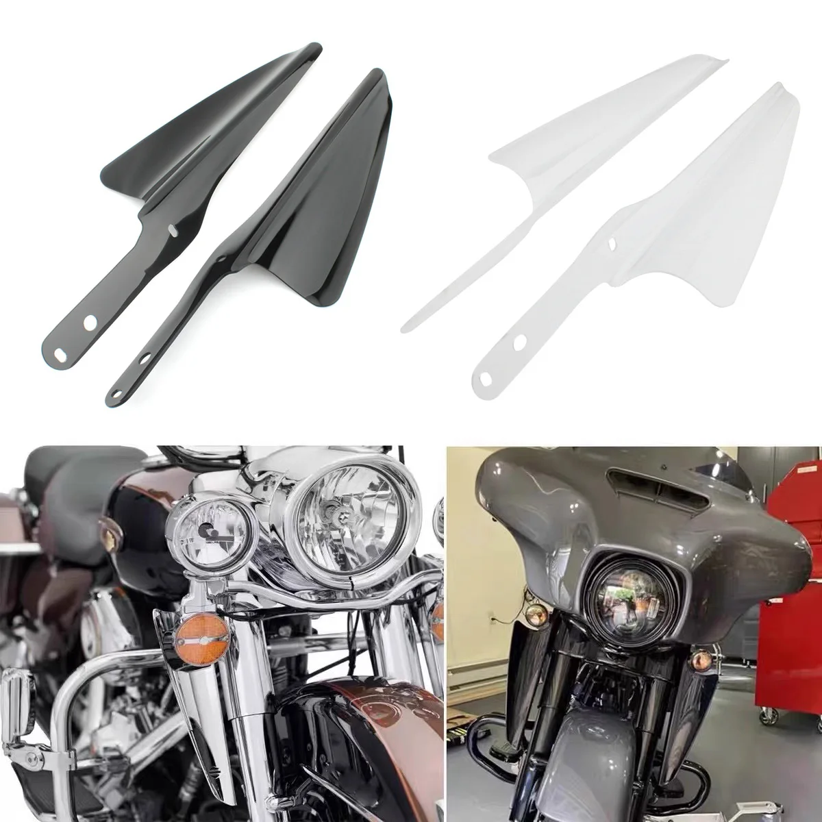 

Передняя ветровая перегородка для мотоцикла, черная вилка для Harley Touring Electra Street Glide Road King FLHXS 95-22