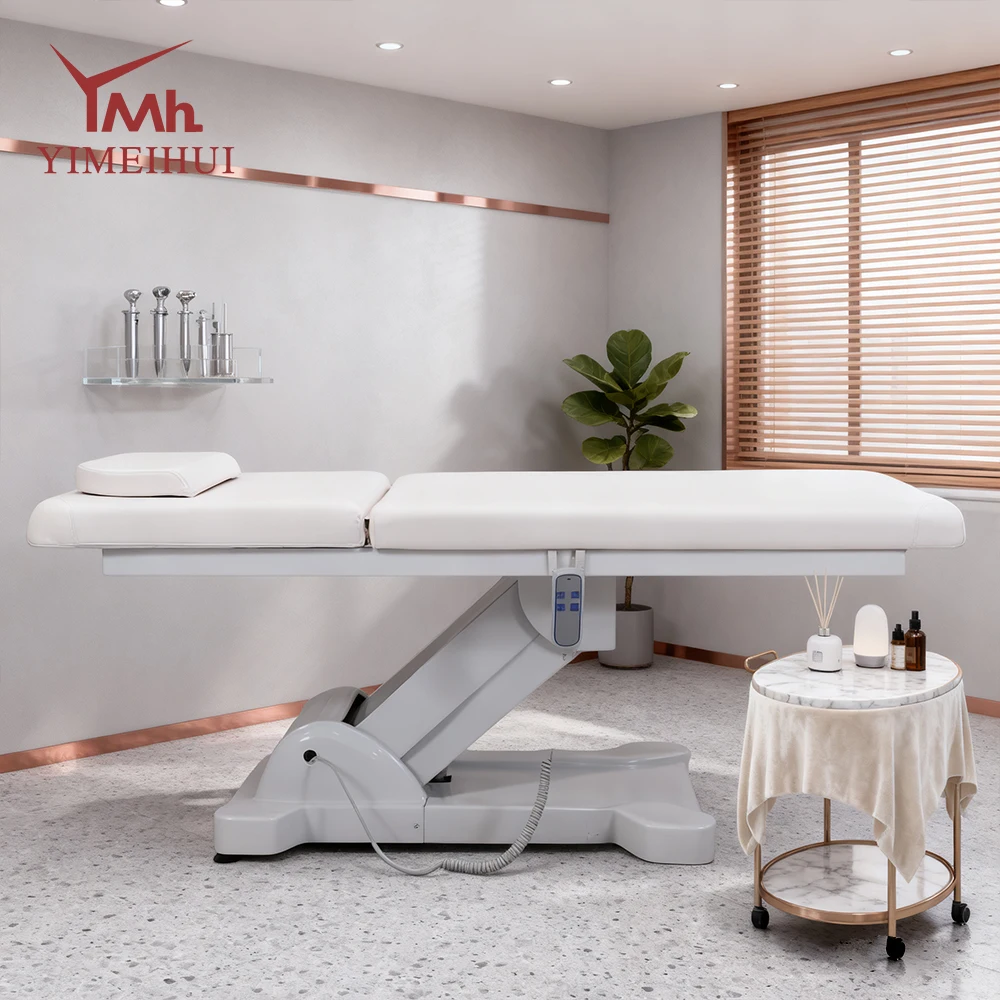 サロン家具 高さ調節可能 フェイシャルトリートメント ビューティーベッド 電動スパベッド コスメティックチェア