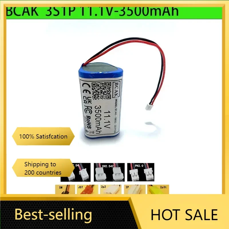 BCAK Brand Battery, Wholesale 11.1V 3500mAh 3S1P 18650 Lithium Battery Pack with 5A BMS for Backup Power for CCTV Cameras Li-Ion