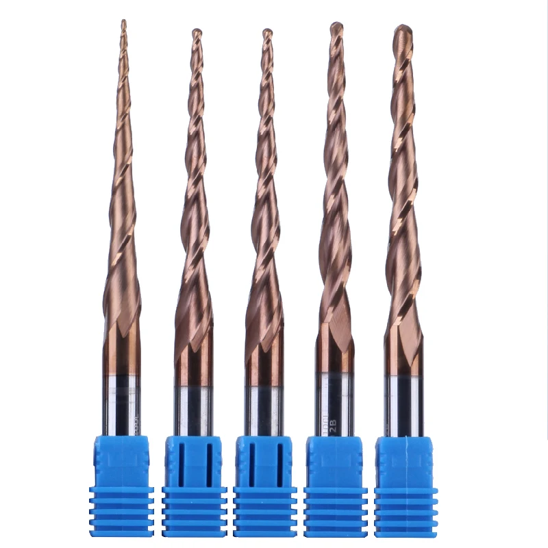 WEIX 5Pc R0.5*30.5*6*75 Straight Ball Nose Carbide End Mill Cutters R0.5mm CNC Router Bits TiSiN Coated 45HRC