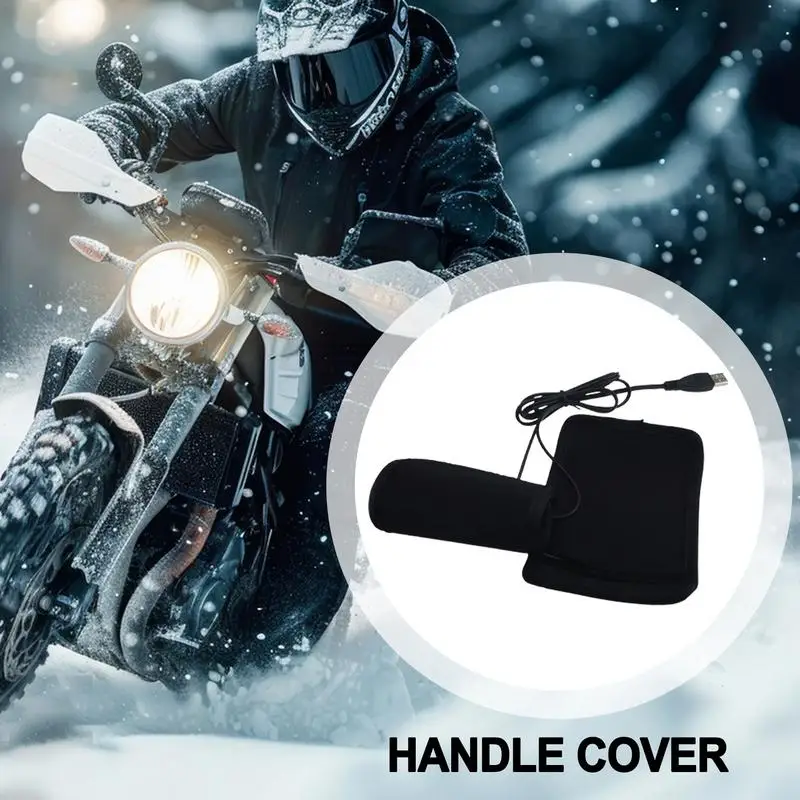 Heated Motorcycle Grip Covers USB Heated Motorcycle Grip Covers Black Grip Warmer Sleeves Ultra-Thin Hand Grip Warmer For