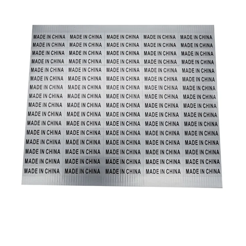 500PCS 25x5mm Silver/White Sticker with Black Print MADE IN CHINA Country of Origin Label