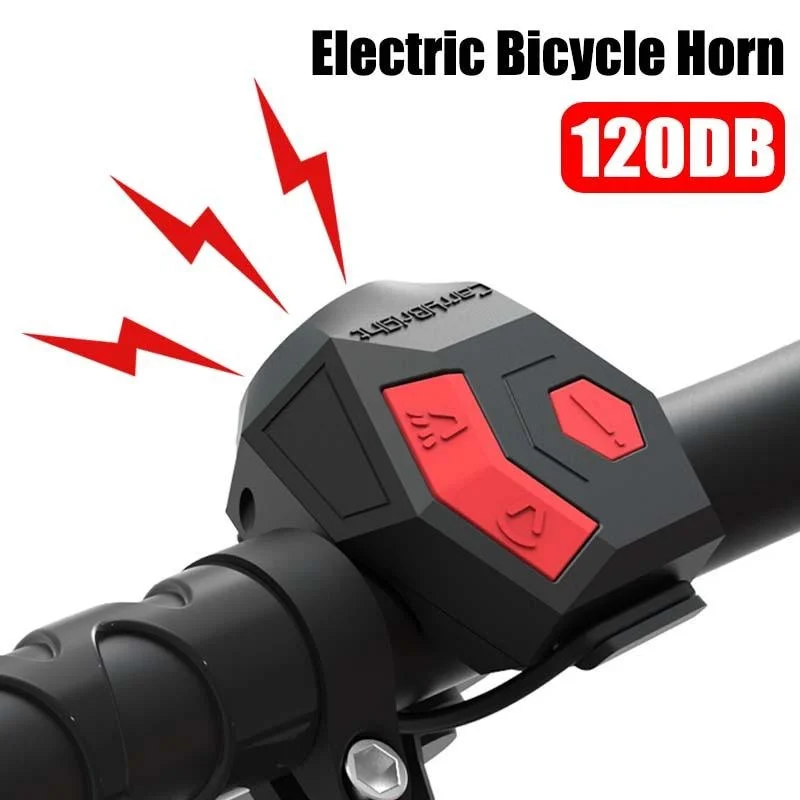 

120db Loud Bike Electronic Horn Bell Rechargeable Bicycle Anti-theft Bell Horn Waterproof Cycling Scooter Warning Alarm Ring