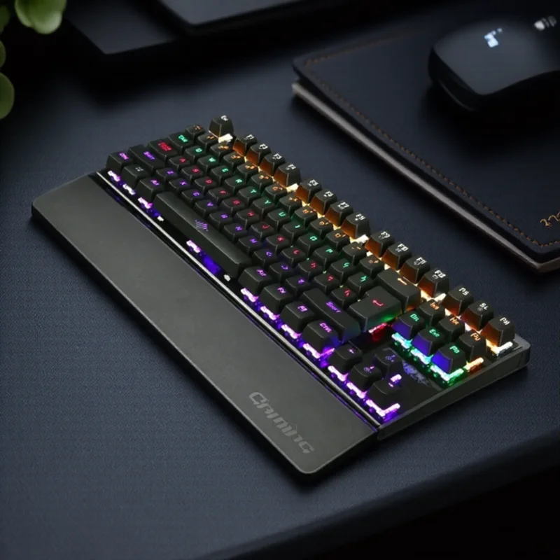 

RGB Backlit Gaming Mechanical Keyboard USB Wired 26 Keys Anti-Ghosting Ergonomic Design for PC Gaming