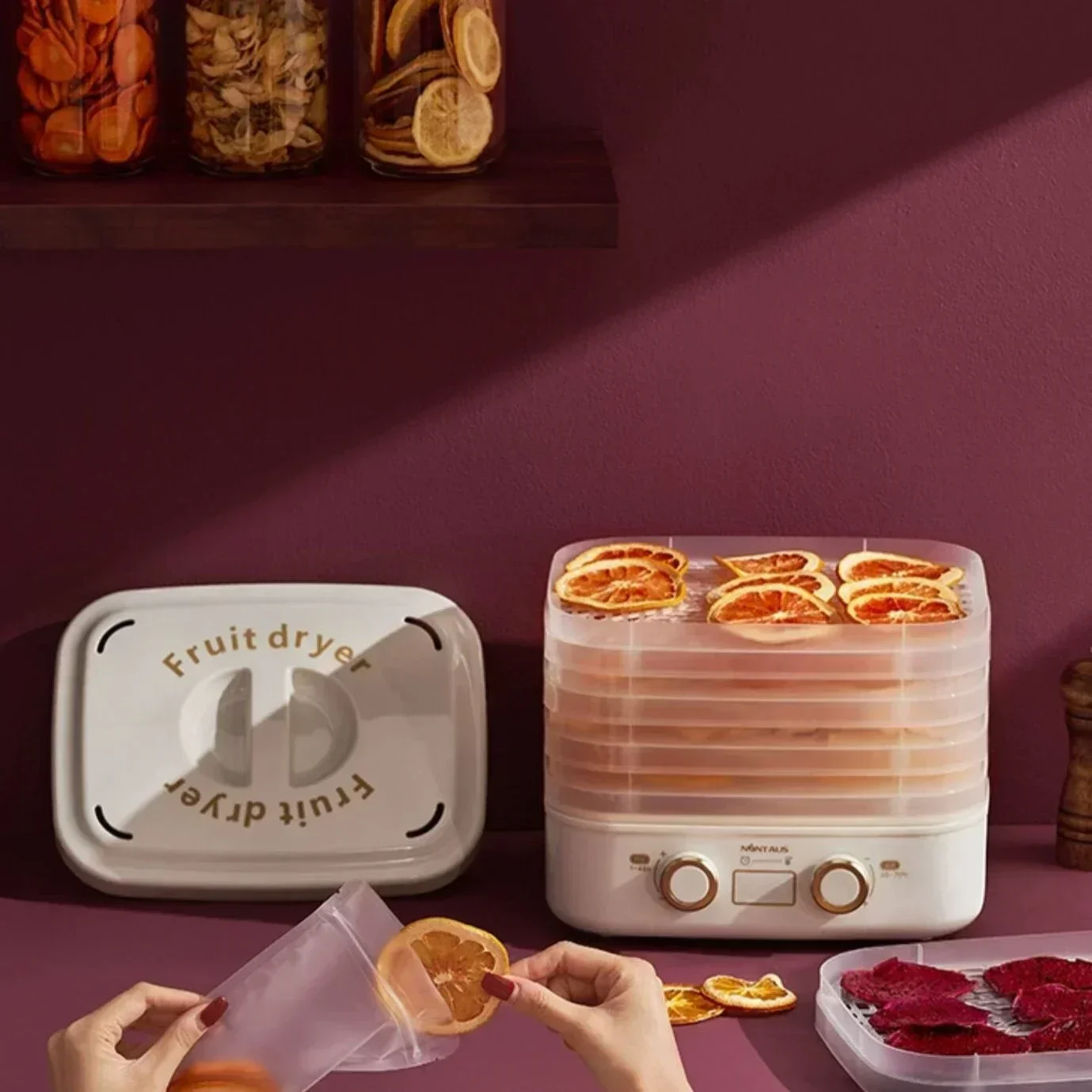 

Jinzheng Household Food Dryer: Automatic Dehydrator for Fruits & Vegetables. Small & Air Drying.