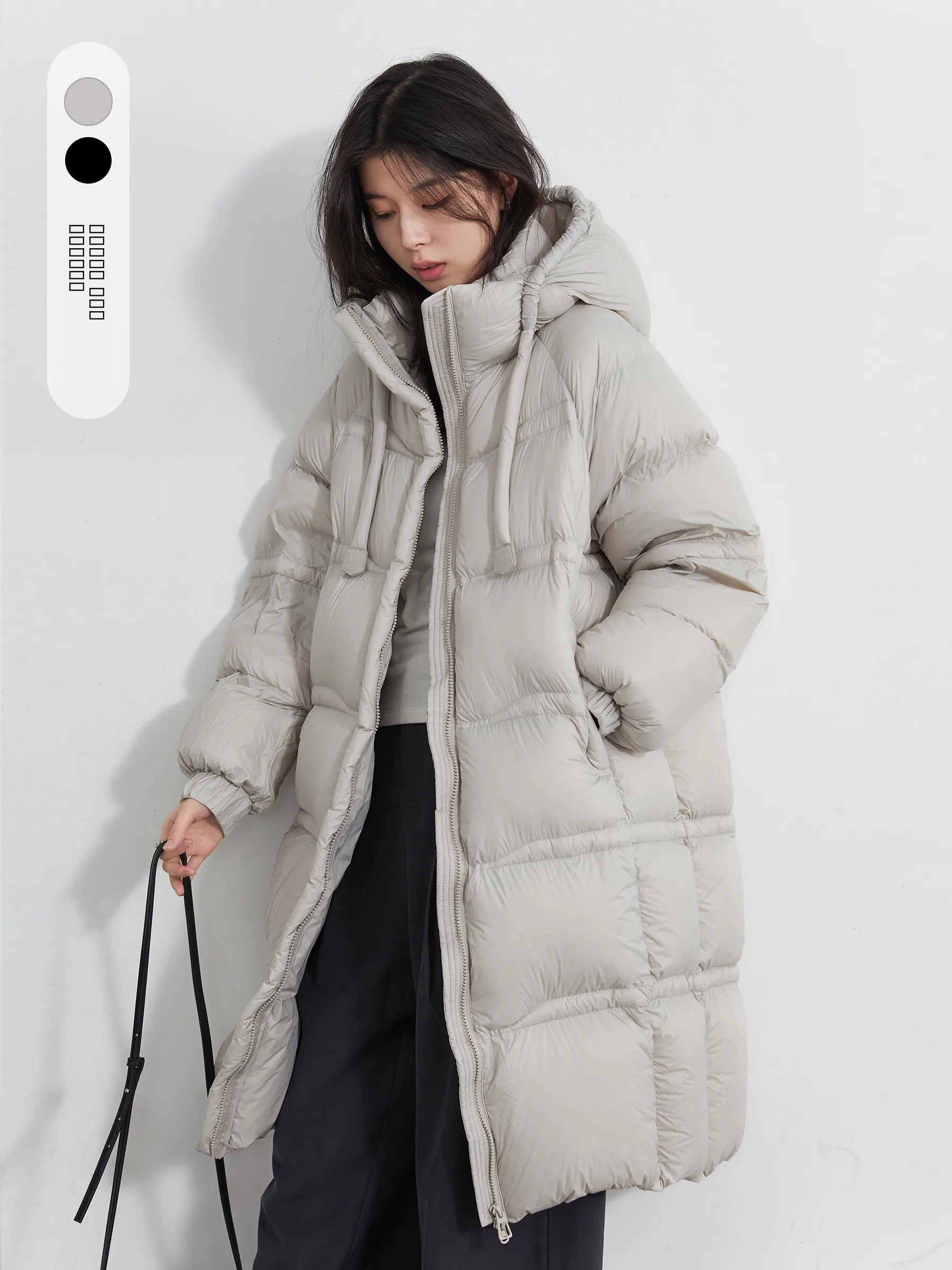 

CHICVEN High Fill Power Winter Long Puffer Jaet Du down Coat with Hood Thi Warm Turtle Ba Design Women's Outerwear