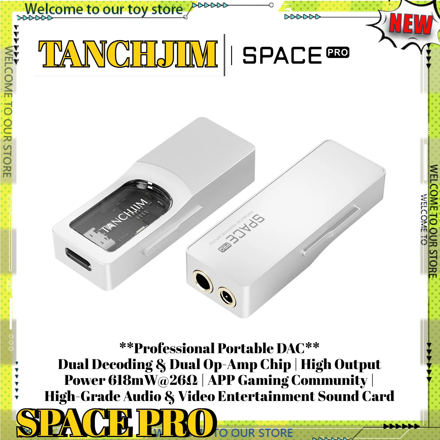 TANCHJIM SPACE PRO Portable DAC / AMP USB Audio Sound Card Dual CS43198 DAC 32bit/768kHz PCM Native DSD256 High Power HiFi