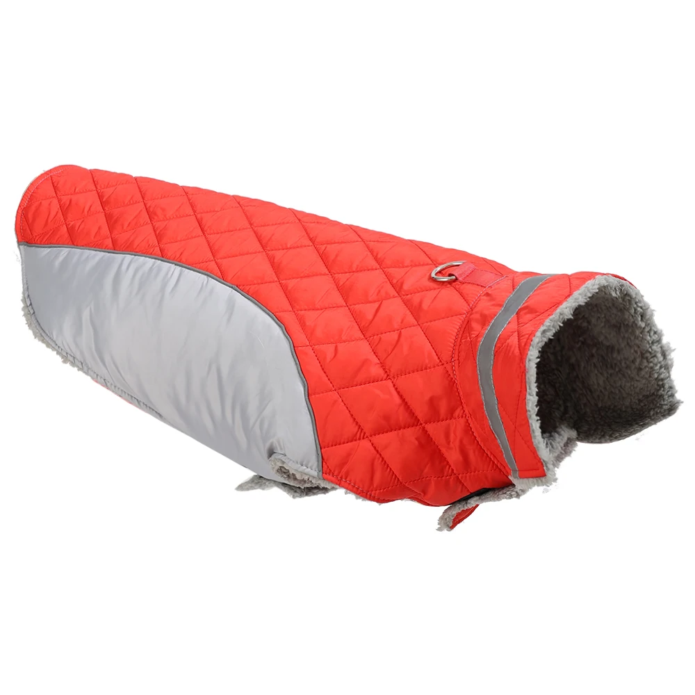 Winterwarme große Hundekleidung, reflektierende Haustierweste, dicke, mit Fleece gefütterte Jacke, Oberbekleidung für mittelgroße und große Hunde, Labrador, Mops. – Detail 10