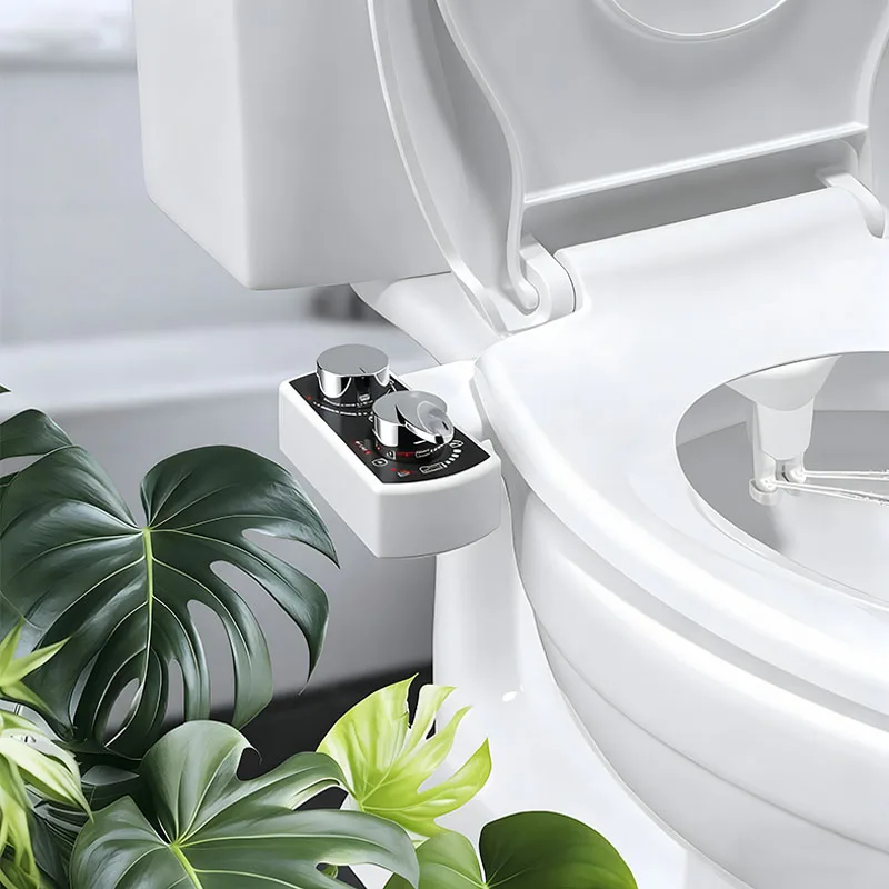 Non-Electric Hot And Cold Water Adjustable Water Pressure Bidet For Toilet Easy To Install Dual nozzle Feminine Wash Device
