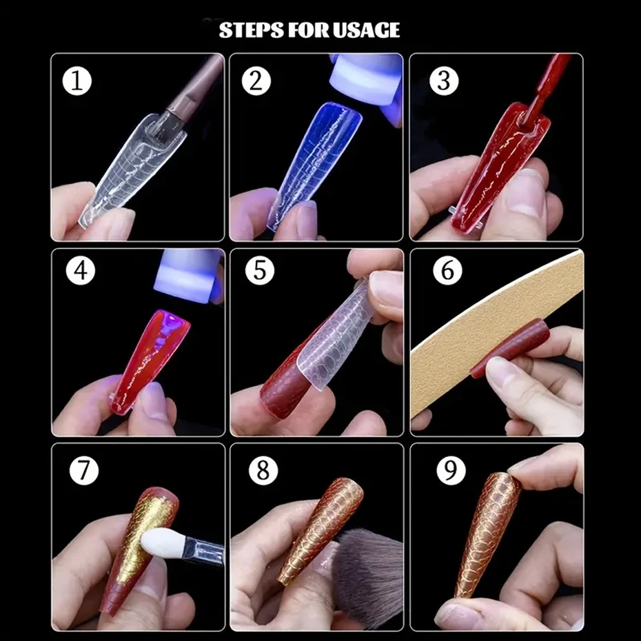 288 Pz/scatola Gel di Estensione Unghie per Costruzione Rapida Stampo 12 Formati per Unghie Francese Stile Copertura Completa Dito Top Forme Suggerimenti Strumenti