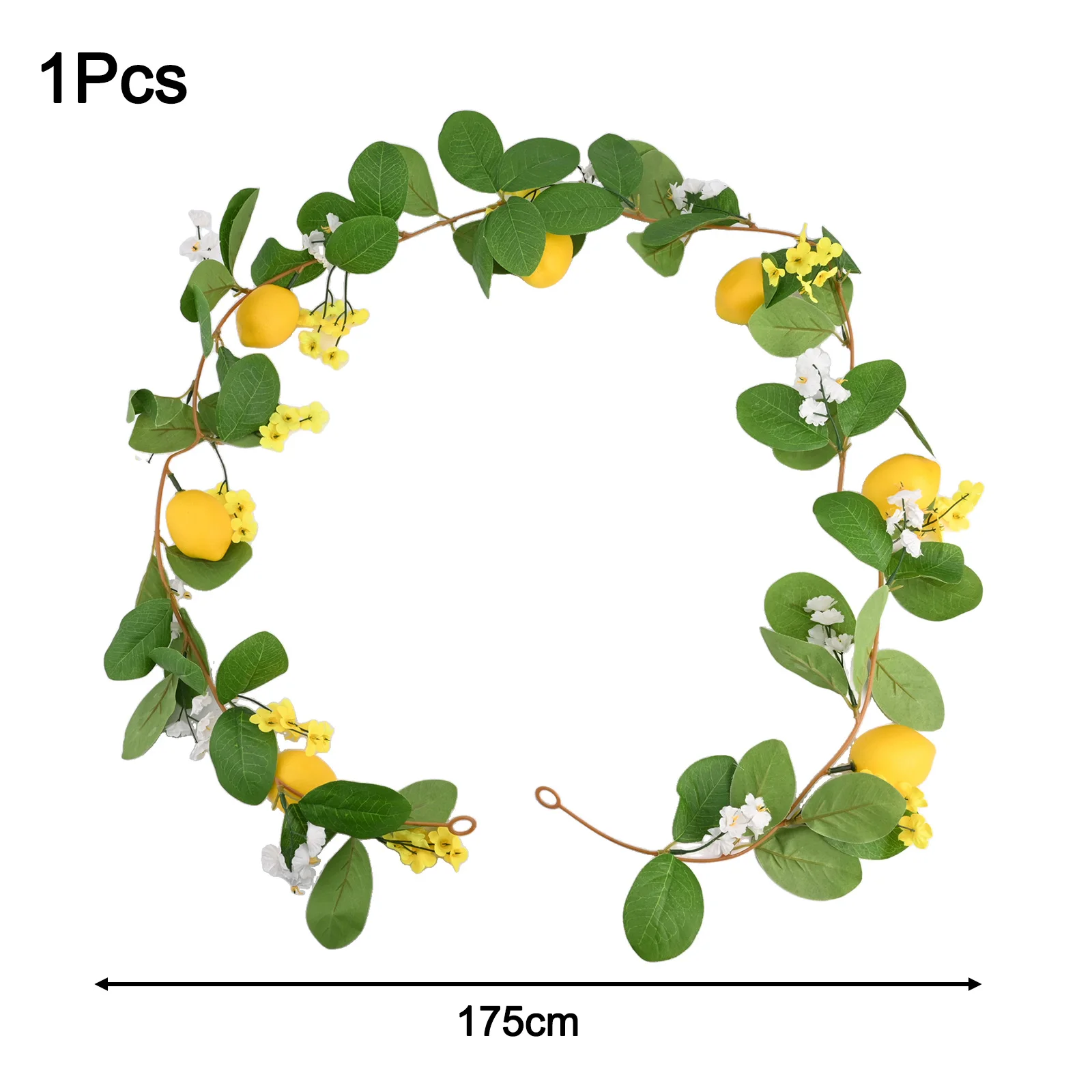 راتان ليمون مزيف 1.75 م/5.74 قدم، 2 م/6.5 قدم أخضر أصفر لغرفة النوم، غرفة المعيشة والمكتب وغرفة الاجتماعات وحفلات الزفاف #1