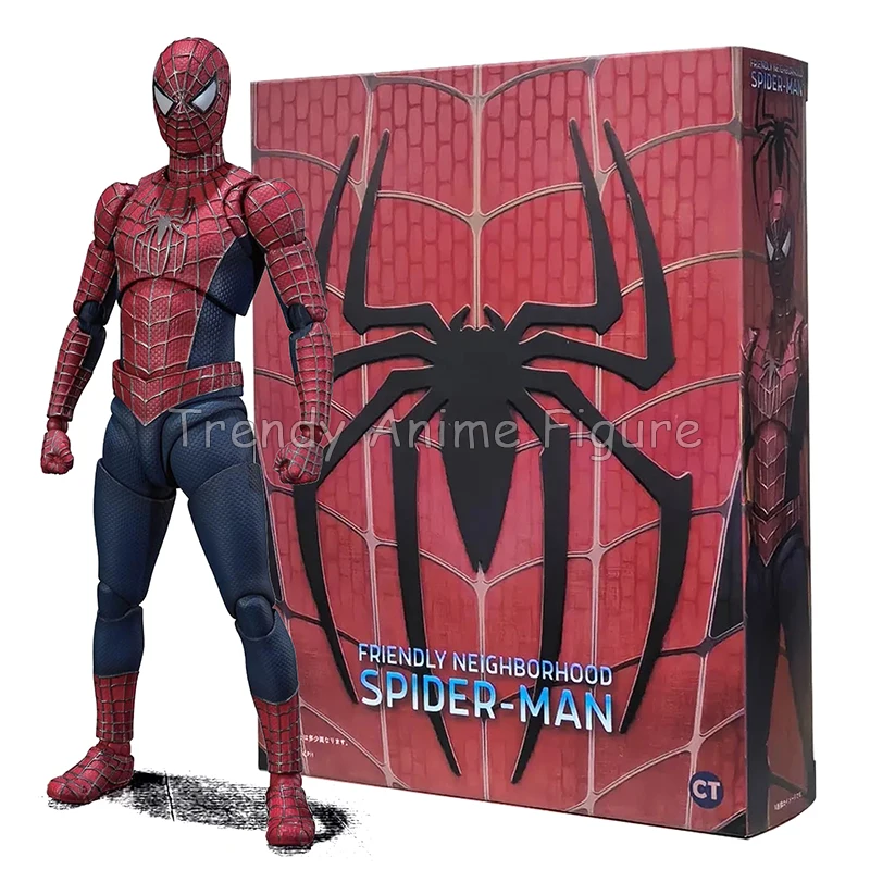 CT Spider-Man Action Figure SHF Tobey Maguire Figurine No Way Home Spiderman The Friendly Neighborhood Figure Movable Model Toys