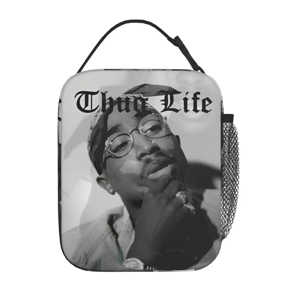 Tupac Insulated Lunch Bags High Capacity Retro Rapper Meal Container Thermal Bag Tote Lunch Box College Picnic Food Bag