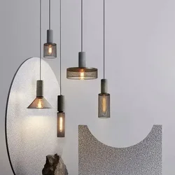 LED Retro Pendant Light Creative Cement Head Hanging Fixtures For Living Room Dining Room Bar Coffer Shop Restaurant Decor Lamps