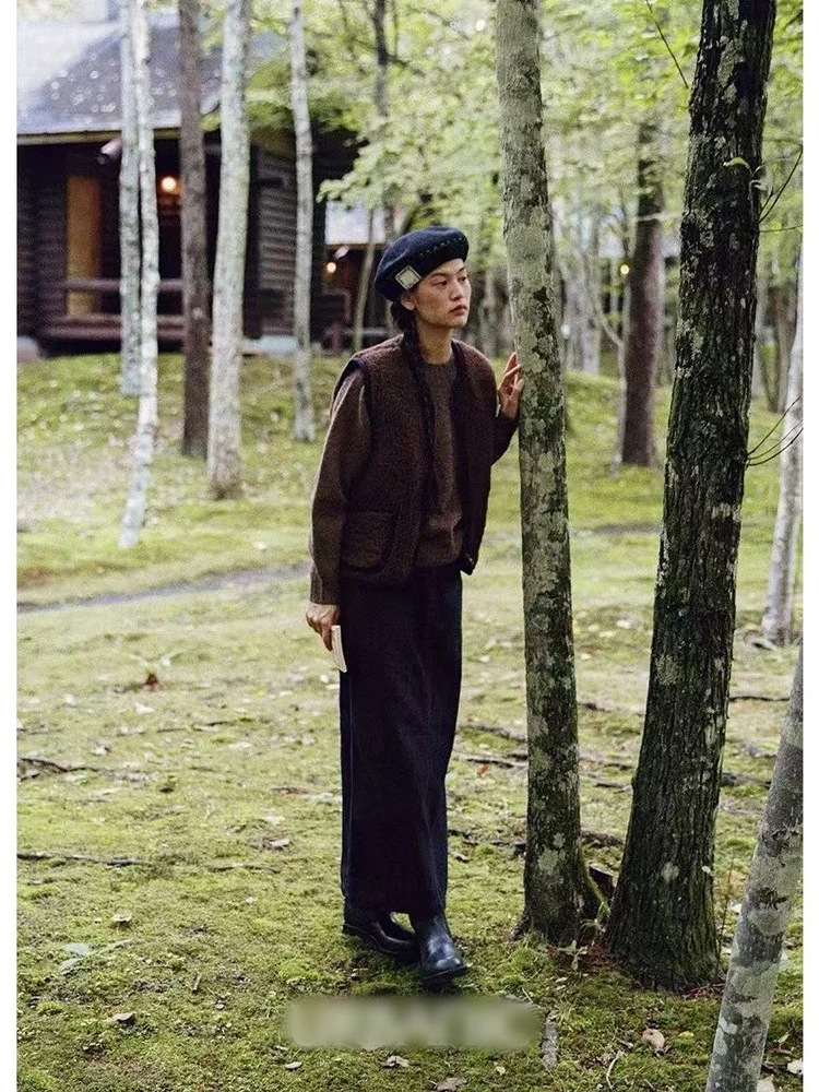   Damska futrzana kamizelka na zamek błyskawiczny, luźna, uniwersalna, ciepła, okrągły dekolt, odzież wierzchnia, materiał welurowy.