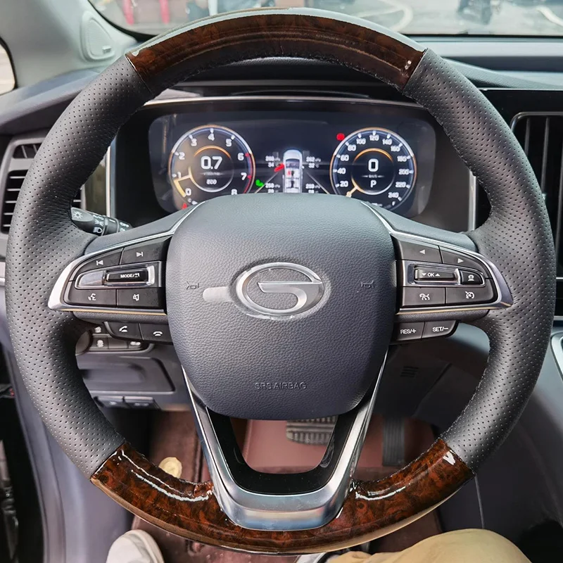 

Leather Wool 3d Fibre for GAC GA6 GS8 M6 M8 Hand Sewing Steering Wheel Cover Weaving Fabric Interior Protection Car Accessories