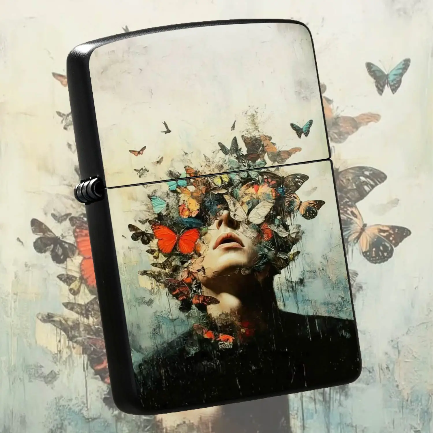 Creative Surreal Head Portrait Lighter, Textured Artistic Vintage Decor, Stylish Portable Daily Carry Accessory, Ideal For Gifting And Multi-Scene Use, Unique Aesthetic Collectible Practical Companion A Humorous And Interesting Lighter
